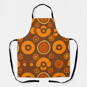 Groovy Retro Cirkel Abstract Patroon Jaren 70 Schort