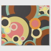 Groovy Retro cirkelenpatroon Abstract Mid Century Cadeaupapier (Vlak)