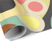 Groovy Retro cirkelenpatroon Abstract Mid Century Cadeaupapier (Rol Hoek)