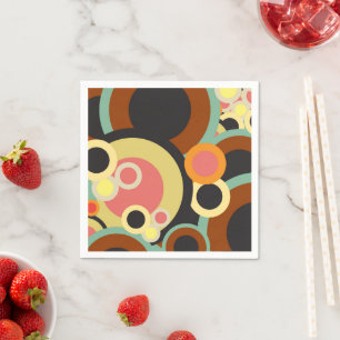 Groovy Retro cirkelenpatroon Abstract Mid Century Servet