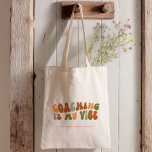 Groovy Retro Coaching is mijn vibe, coach Tote Bag<br><div class="desc">Retro-stijl 'Coaching is My Vibe' canvas tas voor coaches.</div>