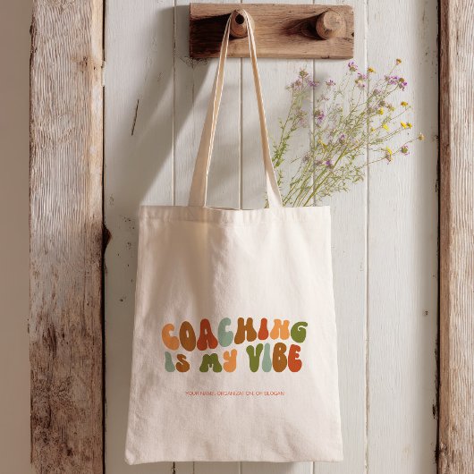 Groovy Retro Coaching is mijn vibe, coach Tote Bag