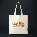 Groovy Retro Coaching is mijn vibe, coach Tote Bag<br><div class="desc">Retro-stijl 'Coaching is My Vibe' canvas tas voor coaches.</div>