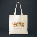 Groovy Retro Coaching is mijn vibe, coach Tote Bag<br><div class="desc">Retro-stijl 'Coaching is My Vibe' canvas tas voor coaches.</div>