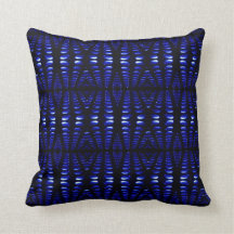 Groovy Retro Cobalt Blue Lava Bubbles pillow