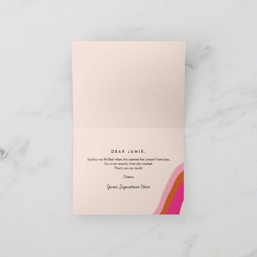 Groovy Retro Cute Ghost Hartelijk dank voor uw geb Bedankkaart (Binnen)