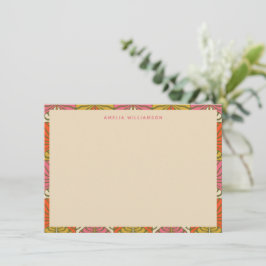 Groovy Retro Cute Personated Stationery Name Notitiekaartje
