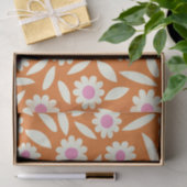 Groovy Retro Daisies Floral Pattern op sinaasappel Tissuepapier (Geschenk)