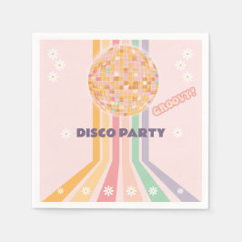 Groovy Retro Daisy Disco Verjaardag Servet