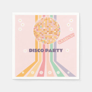 Groovy Retro Daisy Disco Verjaardag Servet