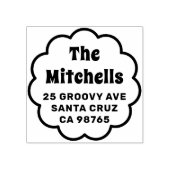 Groovy Retro Daisy Familienaam Retouradres Rubberstempel (Afrduk)