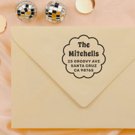 Groovy Retro Daisy Familienaam Retouradres Rubberstempel