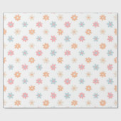 Groovy Retro Daisy Flowers Boho Floral Cadeaupapier (Vlak)