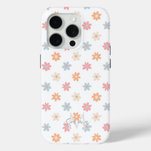 Groovy Retro Daisy Flowers Boho Floral iPhone 15 Pro Case