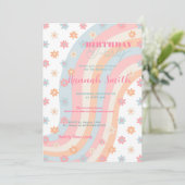 Groovy Retro Daisy Flowers Boho Floral Kaart (Staand voorkant)