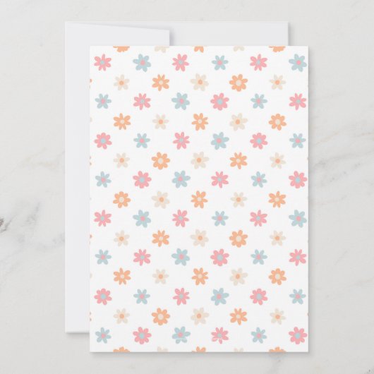 Groovy Retro Daisy Flowers Boho Floral Kaart (Achterkant)