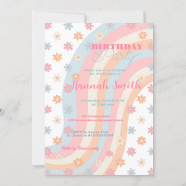 Groovy Retro Daisy Flowers Boho Floral Kaart