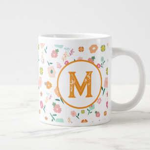 Groovy Retro Daisy Flowers Patroon Boho Floral Grote Koffiekop