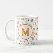 Groovy Retro Daisy Flowers Patroon Boho Floral Koffiemok (Links)