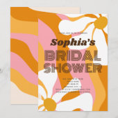 Groovy Retro Daisy Flowers Vrijgezellenfeest Kaart (Voorkant / Achterkant)