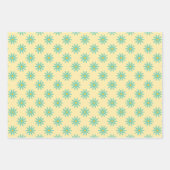 Groovy Retro Daisy in Geel blauw Inpakpapier Vel (Voorkant 3)