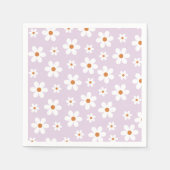 Groovy Retro Daisy Paars Paper Borden Servet (Voorkant)