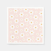 Groovy Retro Daisy Pink Napkins Servet (Voorkant)