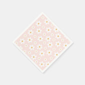 Groovy Retro Daisy Pink Napkins Servet (Hoek)