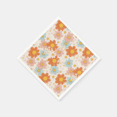 Groovy Retro Daisy Sinaasappel Blauw Cream Servet (Hoek)