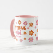 Groovy Retro Daisy Toekomst Mevrouw Verloving Gift Mok (Voorkant links)