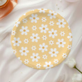 Groovy Retro Daisy yellow Paper Borden Papieren Bordje