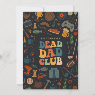 Groovy Retro Dead Dad Club Grappige Vaderdag Cadea Kaart