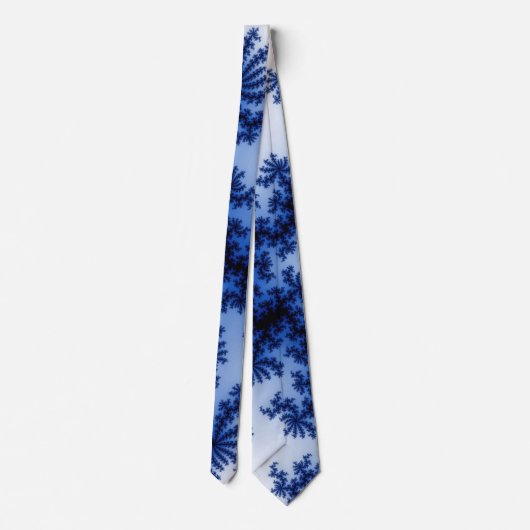 Groovy Retro Delft Blue Fractal Art Stropdas (Achterkant)