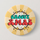 Groovy retro design Kerstmis Ronde Button 7,6 Cm (Voorkant)