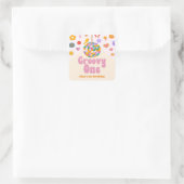 Groovy Retro Disco Ball 1e verjaardagsfeestje Vierkante Sticker (Tas)