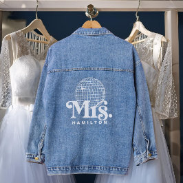 Groovy Retro Disco Ball Mrs trouwdag Denim Jacket