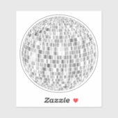 Groovy Retro Disco Ball Sticker - Cool Silver Vibe (Vel)