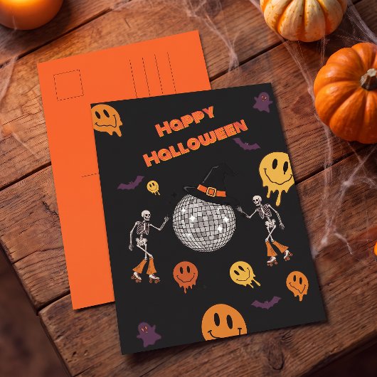 Groovy Retro Disco Fijne Halloween Groet Briefkaart