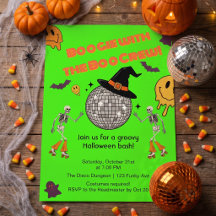 Groovy Retro Disco Halloween-feestuitnodiging