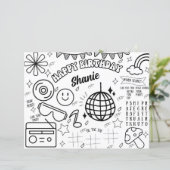 Groovy Retro Disco Verjaardag Kleuractiviteit Pagi (Staand voorkant)