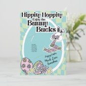 Groovy Retro Easter Card Money Holder Feestdagenkaart (Staand voorkant)