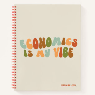Groovy Retro Economics is mijn vibe, econoom Notitieboek
