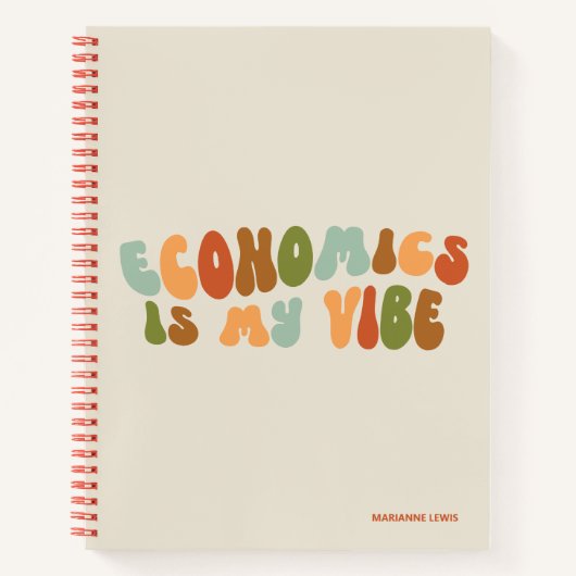 Groovy Retro Economics is mijn vibe, econoom Notitieboek (Voorkant)