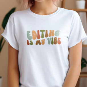Groovy Retro Editing is mijn vibe, editor T-shirt