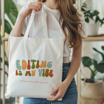 Groovy Retro Editing is mijn vibe, editor Tote Bag<br><div class="desc">Groovy,  jaren 1970-stijl retro 'Editing Is My Vibe' tas voor redacteuren.</div>