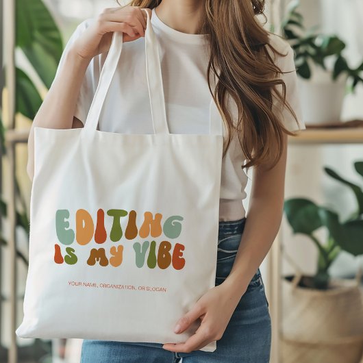 Groovy Retro Editing is mijn vibe, editor Tote Bag