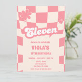 Groovy Retro Elfroze 11e verjaardag Kaart (Staand voorkant)