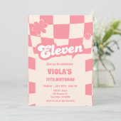 Groovy Retro Elfroze 11e verjaardag Kaart (Staand voorkant)