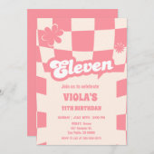 Groovy Retro Elfroze 11e verjaardag Kaart (Voorkant / Achterkant)