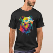 Groovy Retro Engelse Bulldog Dierlijke Puppy Ow T-shirt (Voorkant)